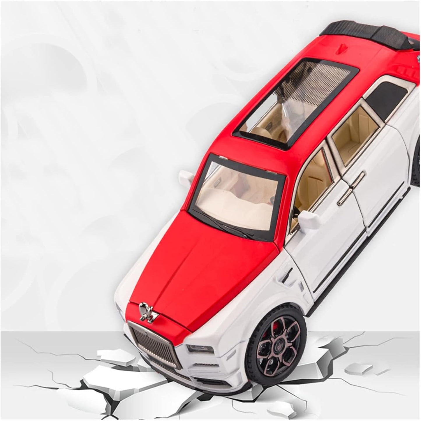 Rolls Royce Cullinan White-Red Scale Model Diecast Metalcar - All Size