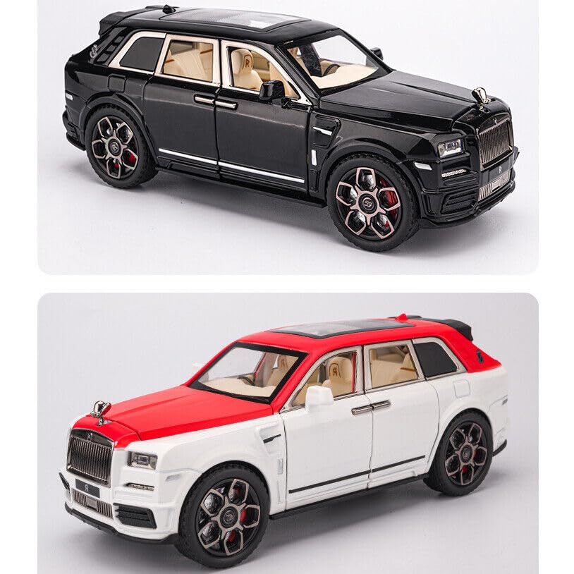 BIG SIZE ROLLS ROYCE CULLINAN 1:24 DIECAST METAL PULLBACK TOY CAR WITH OPENABLE DOORS & LIGHT, MUSIC BOYS CAR FOR KIDS BEST TOYS GIFTS TOYS FOR KIDS [SIZE:-21CM*8.5CM*5.5CM]【 MULTICOLOR 】