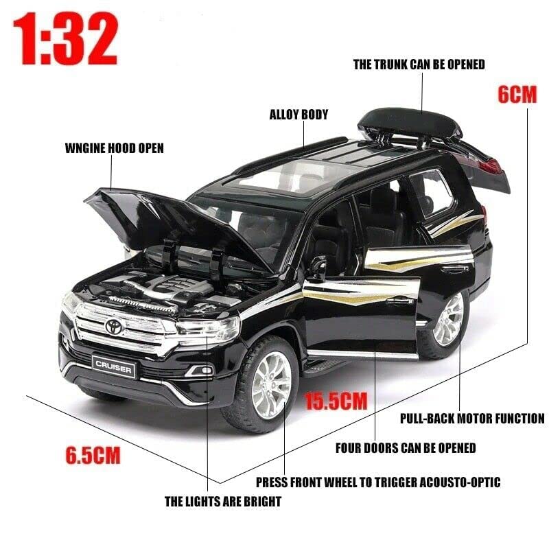 Toyota Land Cruiser Prado 1:32 Ally Metal Car Model Toy With Music (4 Color Available 1 Color Send)