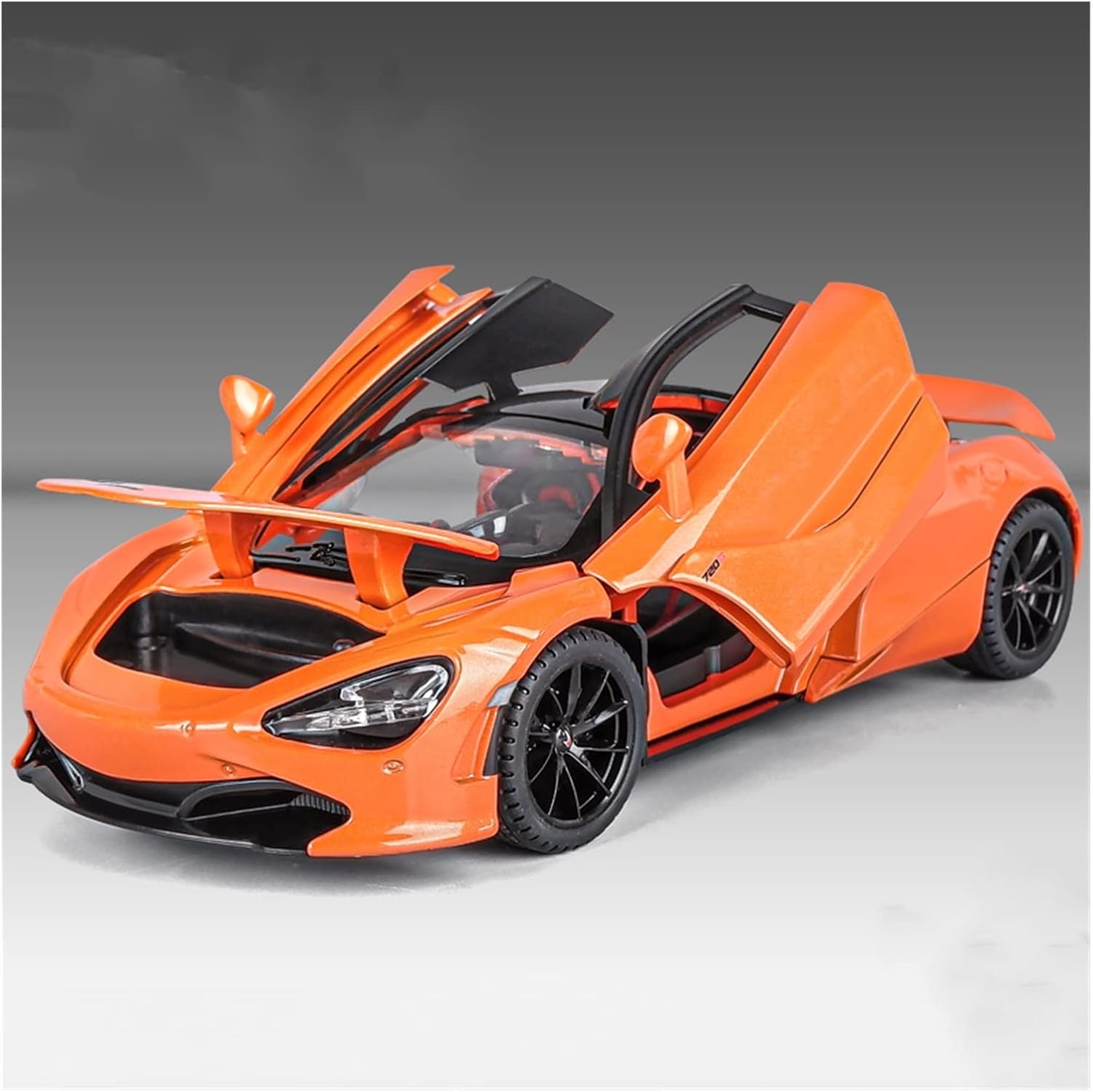 MC LAREN 1:24 DIECAST METAL PULLBACK TOY CAR WITH OPENABLE DOORS & LIGHT, MUSIC BOYS CAR FOR KIDS BEST TOYS GIFTS TOYS FOR KIDS [SIZE:-22CM*9CM*7CM]【 MULTICOLOR 】