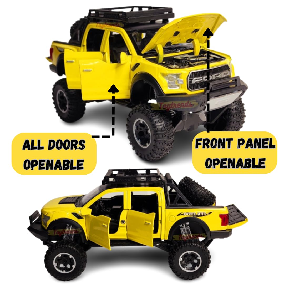 FORD SUV 1:32 DIECAST METAL PULLBACK TOY CAR WITH OPENABLE DOORS & LIGHT, MUSIC BOYS CAR FOR KIDS BEST TOYS GIFTS TOYS FOR KIDS [SIZE:-20CM*14CM*5.8CM]【 MULTICOLOR 】