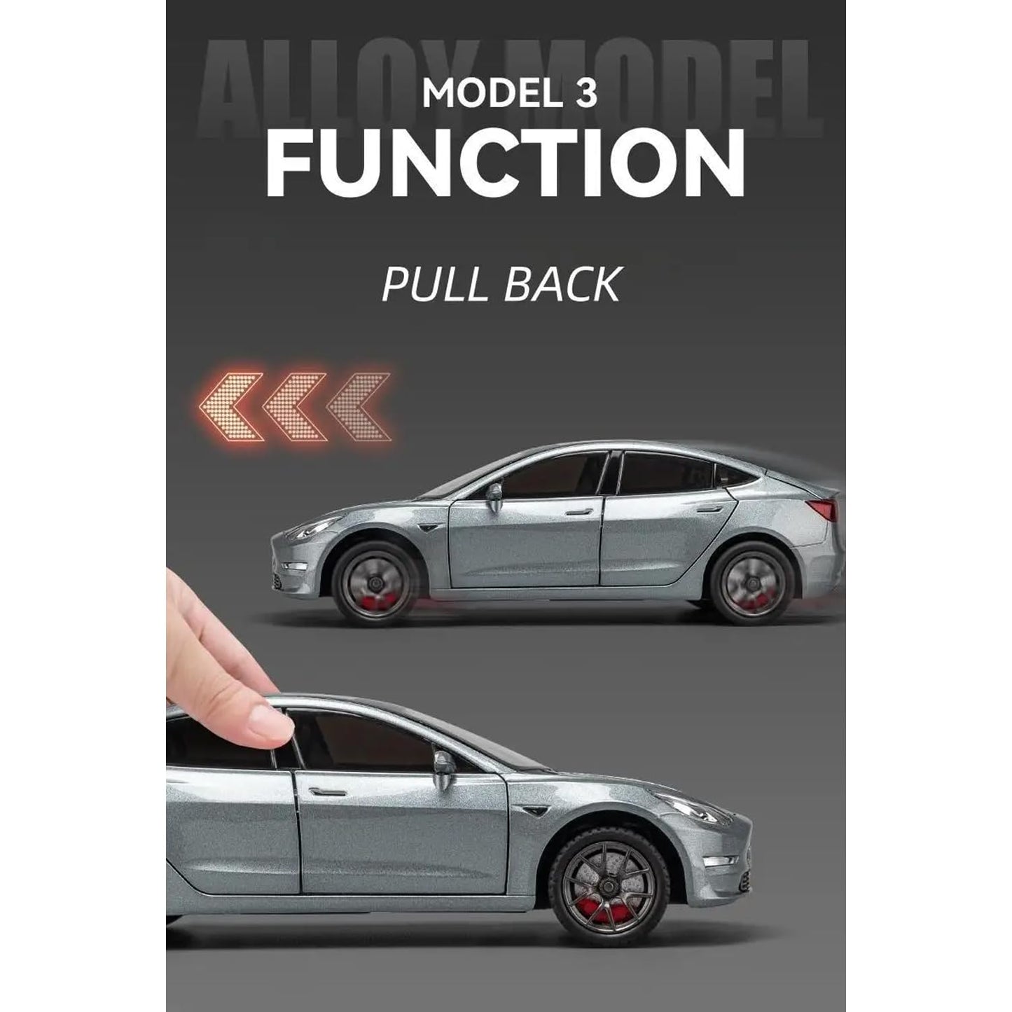 Tesla Model 3 Scale Model Diecast Metalcar - All Size