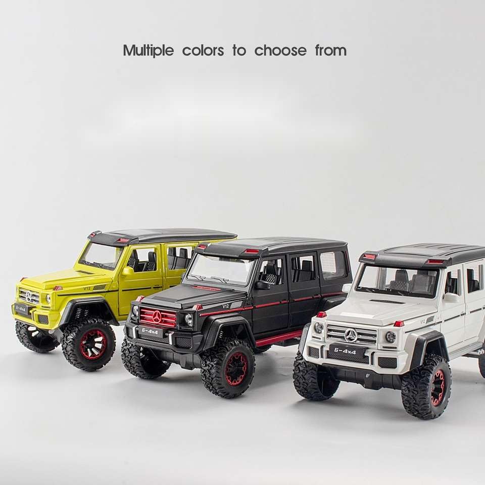 BIG SIZE MERCEDES AMG G500 4X4 1:24 DIECAST METAL PULLBACK TOY CAR WITH OPENABLE DOORS & LIGHT, MUSIC BOYS CAR FOR KIDS BEST TOYS GIFTS TOYS FOR KIDS [SIZE:-21CM*11CM*10.5CM]【 MULTICOLOR 】