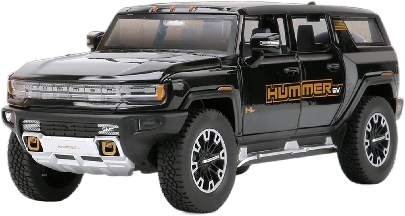 HUMMER EV 1:24 DIECAST METAL PULLBACK TOY CAR WITH OPENABLE DOORS & LIGHT, MUSIC BOYS CAR FOR KIDS BEST TOYS GIFTS TOYS FOR KIDS [SIZE:-22CM*8.4CM*7.9CM]【 MULTICOLOR 】