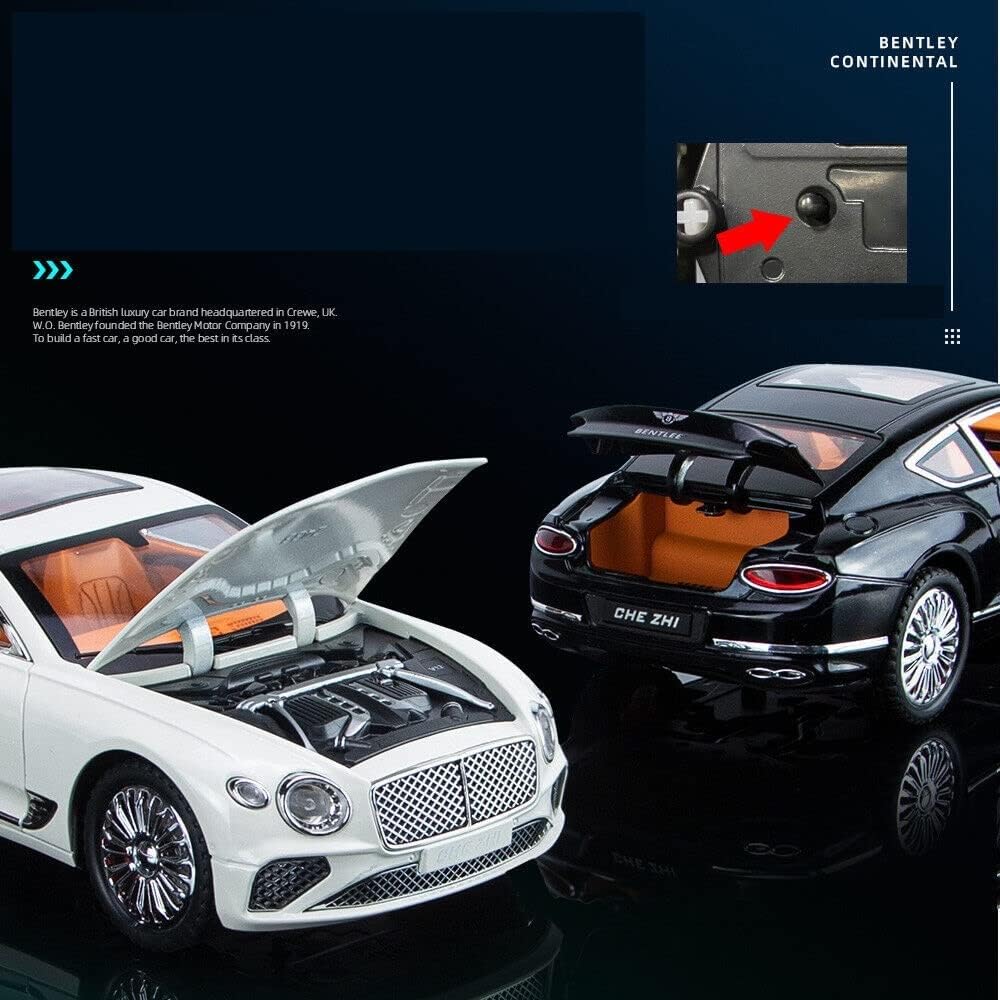 Bentley Continental GT 1:24 Model Car Alloy Diecast Toy Car Collectible Pull Back Toy Vehicles with Sound and Light Door Can Be Opened for Girls Boys Gift [SIZE:-22CM*9CM*7CM]【 MULTICOLOR 】