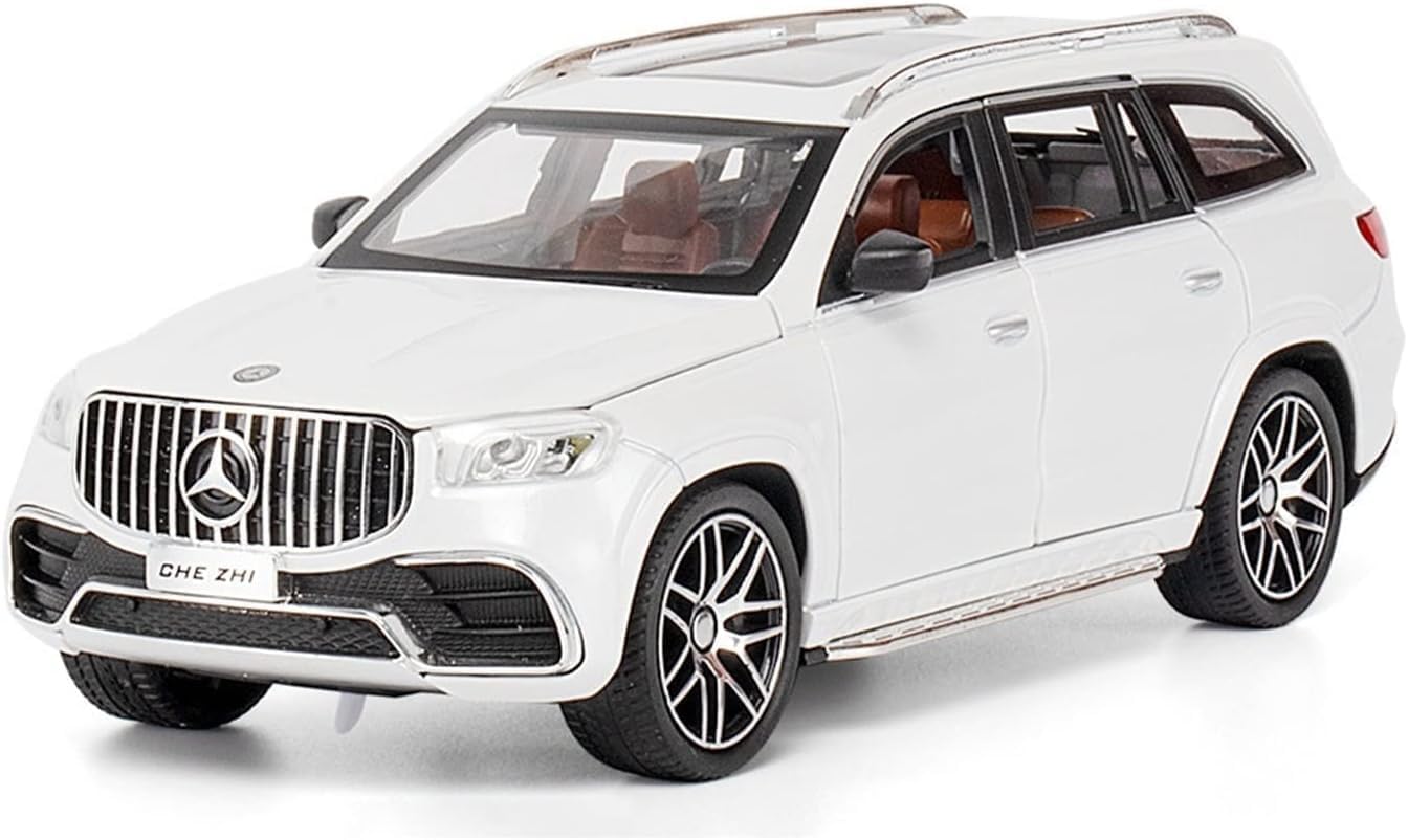 BIG SIZE MERCEDES BENZ GLS63 MAYBACH 1:24 DIECAST METAL PULLBACK TOY CAR WITH OPENABLE DOORS & LIGHT, MUSIC BOYS CAR FOR KIDS BEST TOYS GIFTS TOYS FOR KIDS [SIZE:-21CM*8.5CM*8CM]【 MULTICOLOR 】