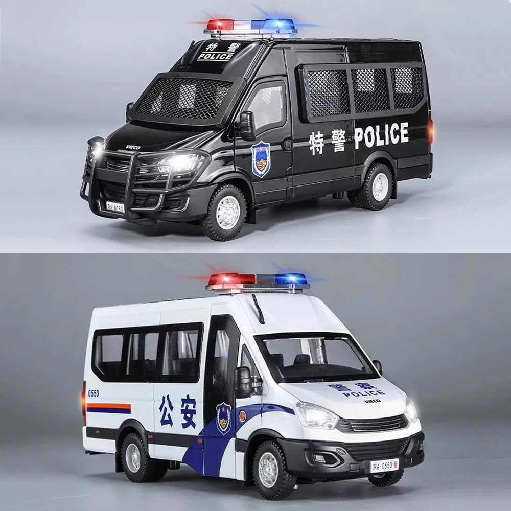 Police Van Scale Model Diecast Metalcar - All Size