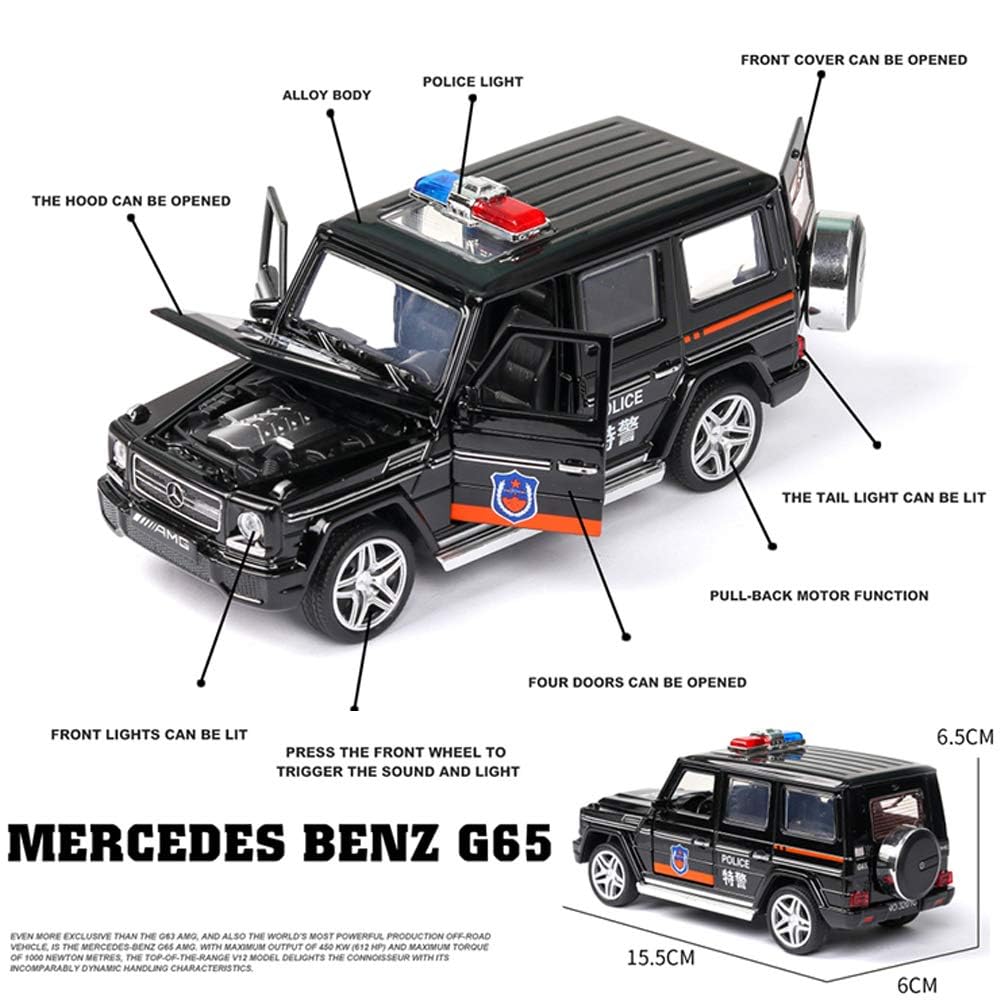 Mercedes Amg G65 Police Scale Model Diecast Metalcar - All Size