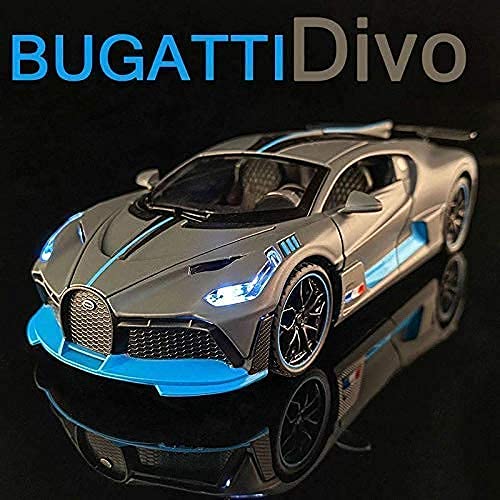 BUGATTI DIVO 1:32 DIECAST METAL PULLBACK TOY CAR WITH OPENABLE DOORS & LIGHT, MUSIC BOYS CAR FOR KIDS BEST TOYS GIFTS TOYS FOR KIDS [SIZE:-15.5CM*7.5CM*4CM]【 MULTICOLOR 】