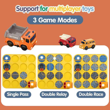 CONSTRUCTION VEHICLE DIY TRACK MAZE RACE CAR TRACK BUILDING BLOCK EDUCATIONAL TOY SET TILES DIY PLAY SET 2 LIGHT UP CAR STEM LEARNING CONSTRUCTION