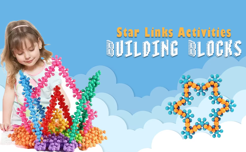 Star Links Activities Educational Building Blocks Toys for Kids Boys Girls Multicolor