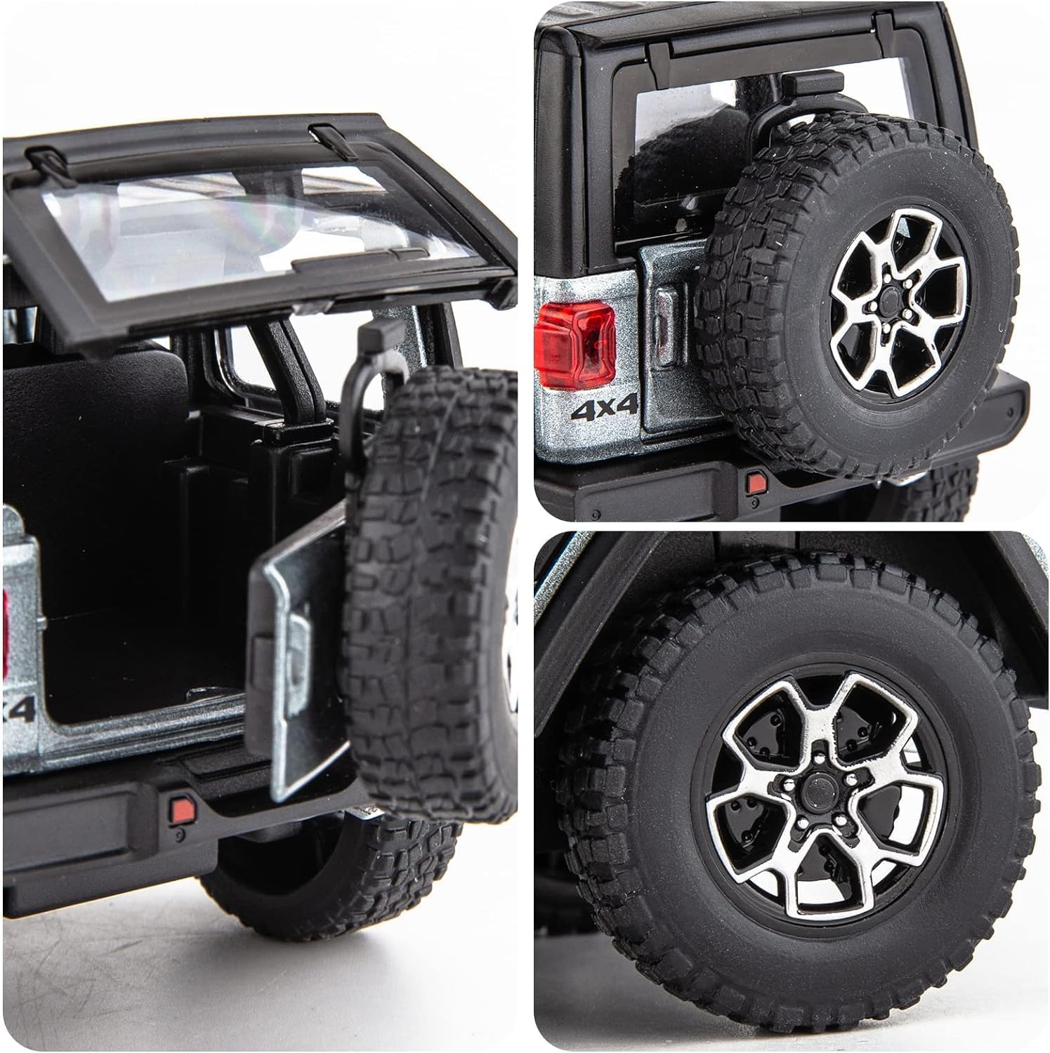 WRANGLER RUBICON THAR JEEP DIECAST METAL PULLBACK TOY CAR WITH OPENABLE DOORS & LIGHT, MUSIC BOYS CAR FOR KIDS BEST TOYS GIFTS TOYS FOR KIDS [SIZE:-17CM*7CM*6.8CM]【 MULTICOLOR 】