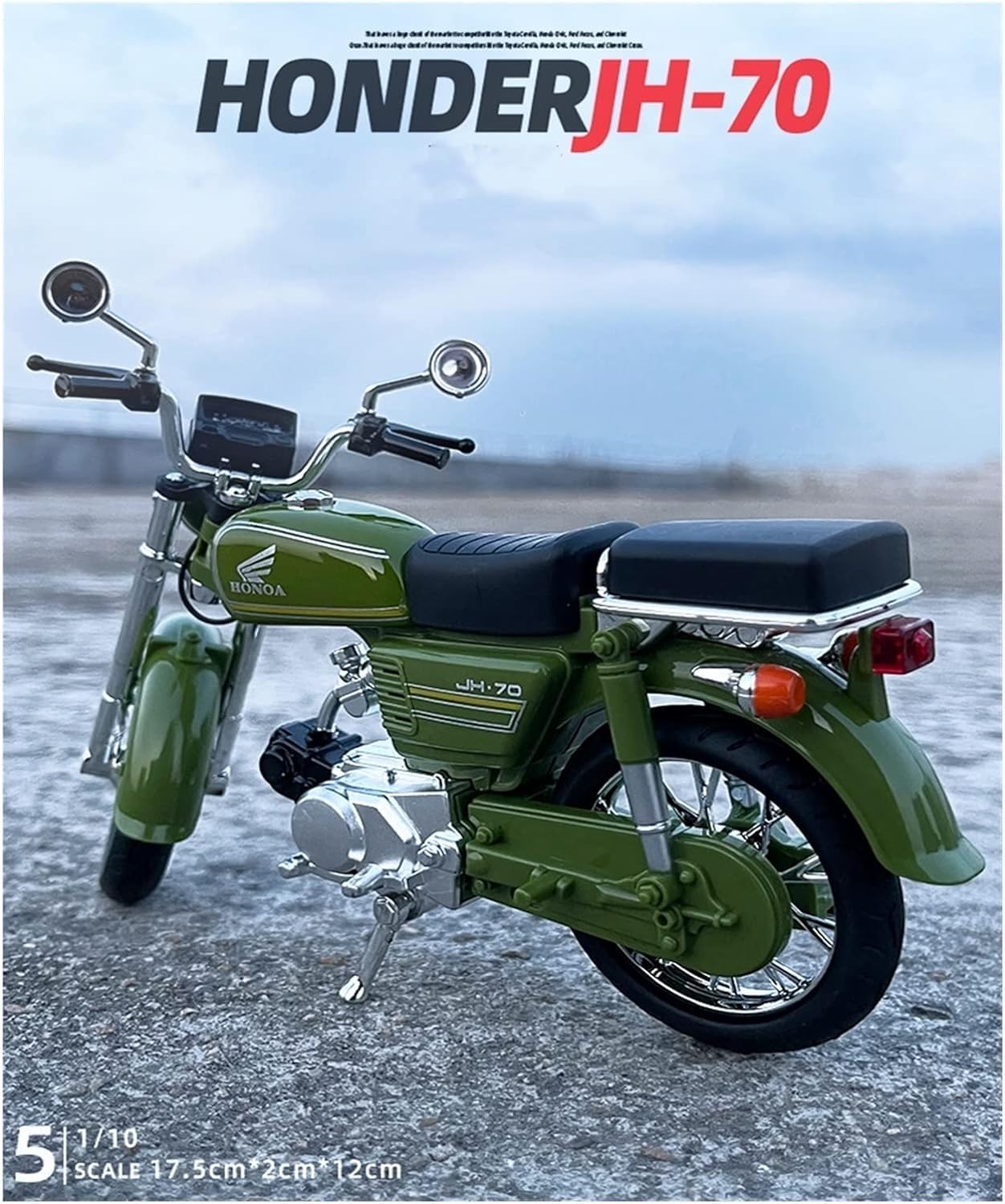 1:12 SIMULATED HONDA JIALING MOTORCYCLE JH70 GIFT MOTORCYCLE MODEL ALLOY TOY MODEL FOR DECORATION MODEL OF MOTORCYCLE [SIZE:-17.5CM*11.5CM*3.3CM]【RANDOM COLOUR】