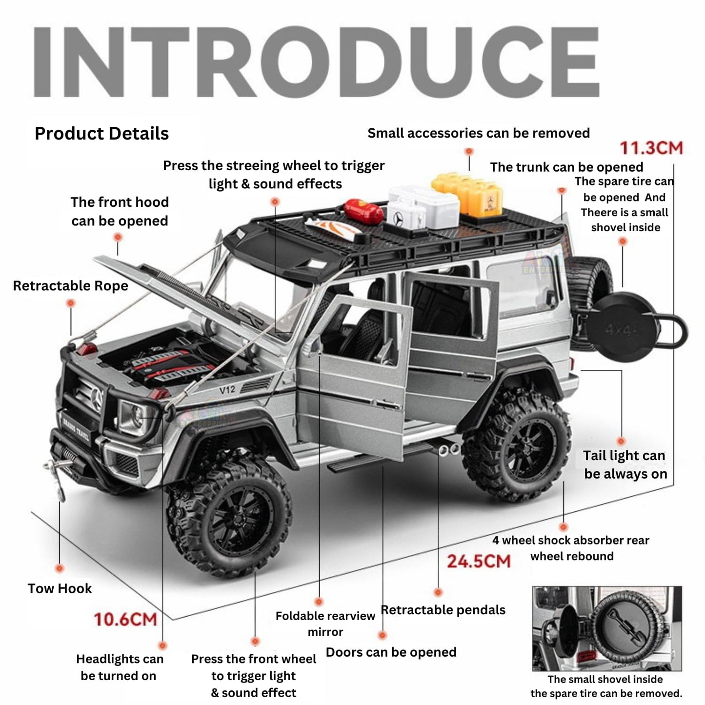 Mercedes-benz Brabus G550 Scale Model Diecast Metalcar - All Size