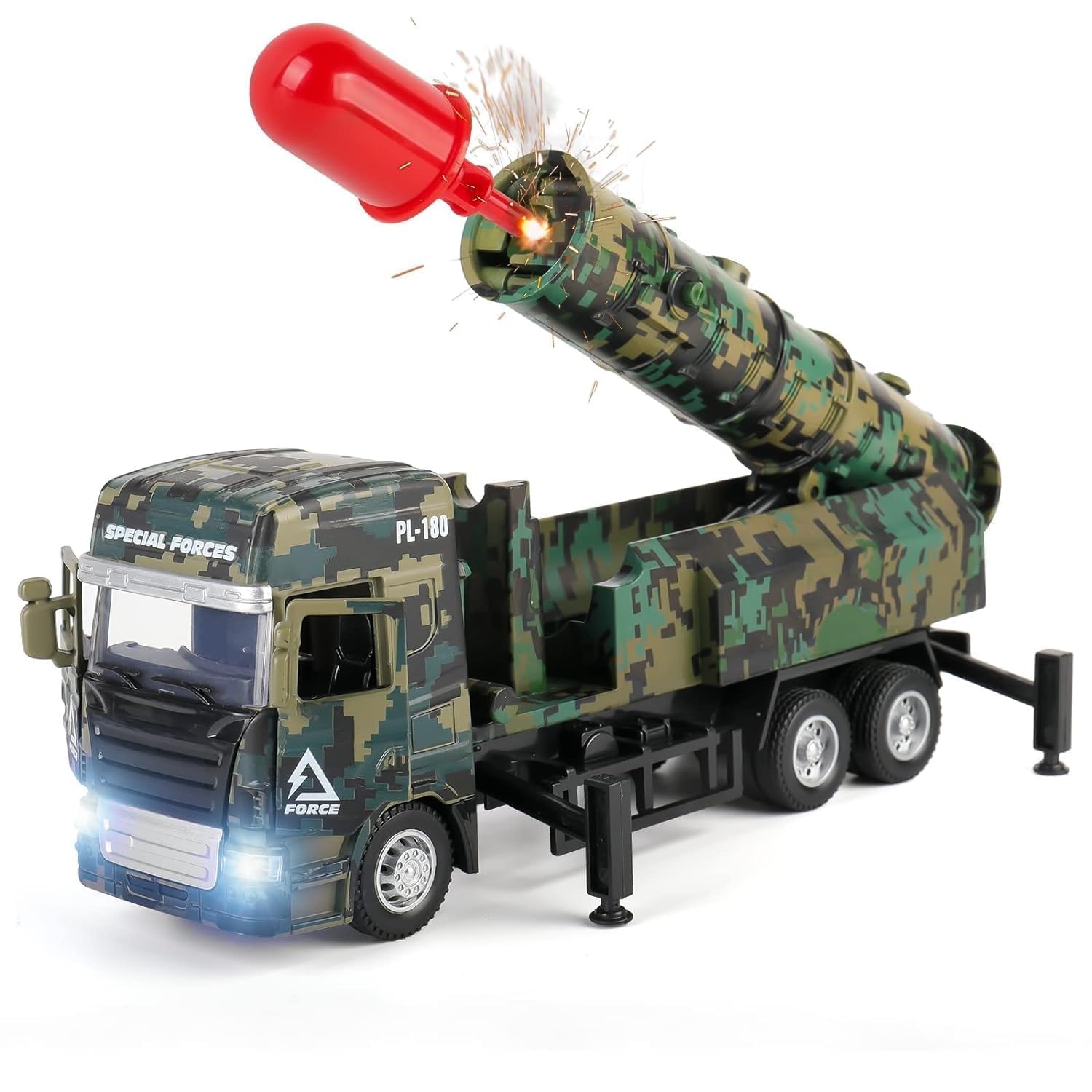 PULL BACK & GO MISSILE LAUNCHER TRUCK FOR KIDS - MISSILE VEHICLE MODEL FOR CHILDREN BOYS GIRLS - MILITARY DIE CAST FIGHTING TRUCK GIFT FOR BOYS - ARMY OPERATIONS METAL TRUCK TOY  [SIZE:-21CM*11CM*7CM]