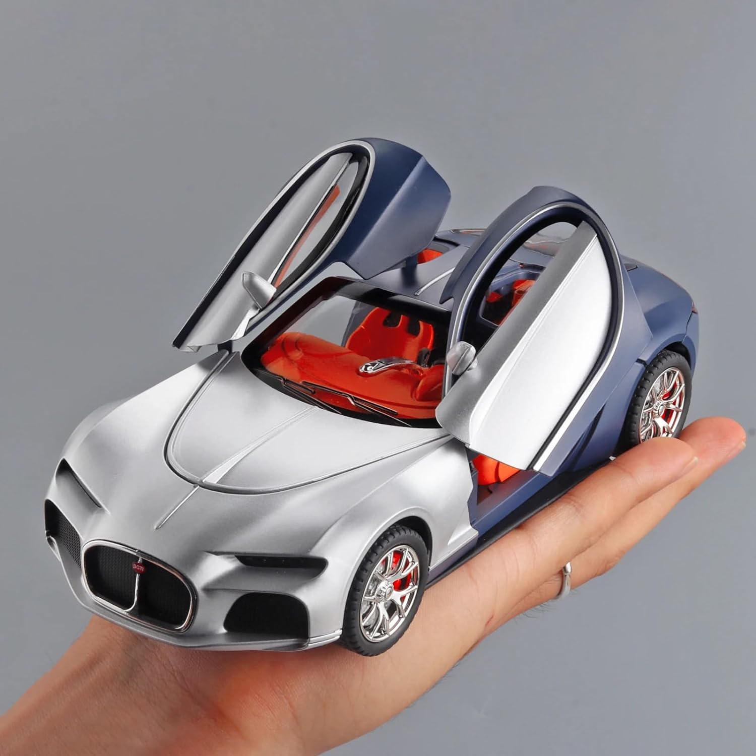 Bugatti Atlantic Big Size 1:24 Diecast Scale Model Metal Pull Back Toy car for Kids with Openable Doors & Light, Music Toy Vehicle for Kids 【 MULTICOLOR 】[SIZE : 20.5CM* 9CM*7.5CM]