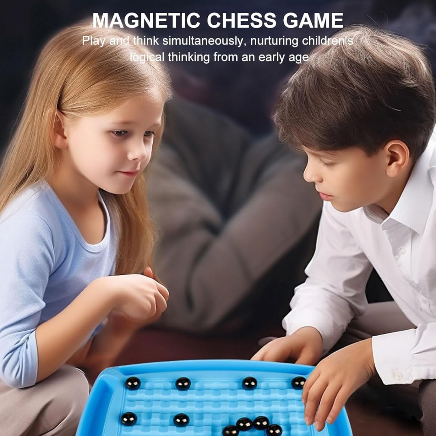 Magnet Chess Game - 2024 Newest Magnetic Chess Game,Family Board Games for Kids and Adults,Board Strategy Game Suitable for Multi-Player,Children Thinking Magnetic Chess Board (1 Set)