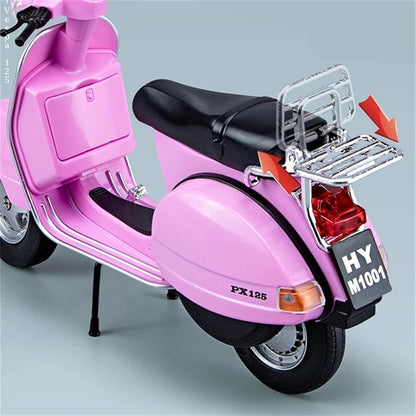 BEAUTY HUB VESPA 125 MOTORCYCLE MODEL, ALLOY MATERIAL, SIMULATED RETRO MOTORCYCLE, LITTLE SHEEP SCOOTER, BOXED COLLECTION DISPLAY (COLOR : MULTI)