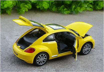 VOLKSWAGEN BEETLE 1:32 DIECAST METAL PULLBACK TOY CAR WITH OPENABLE DOORS & LIGHT, MUSIC BOYS CAR FOR KIDS BEST TOYS GIFTS TOYS FOR KIDS [SIZE:-14.7CM*6.9CM*5CM]【 MULTICOLOR 】