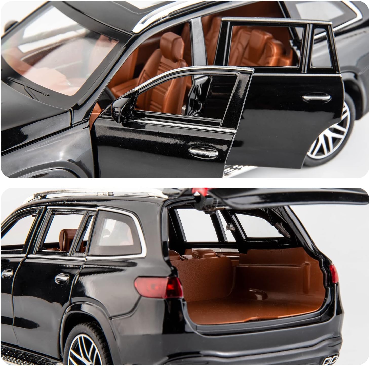 BIG SIZE MERCEDES BENZ GLS63 MAYBACH 1:24 DIECAST METAL PULLBACK TOY CAR WITH OPENABLE DOORS & LIGHT, MUSIC BOYS CAR FOR KIDS BEST TOYS GIFTS TOYS FOR KIDS [SIZE:-21CM*8.5CM*8CM]【 MULTICOLOR 】