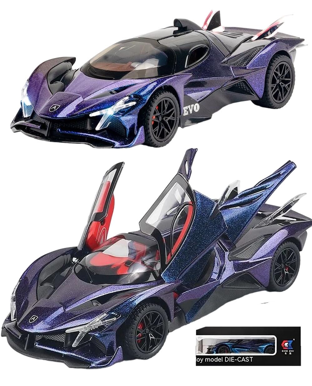 BIG SIZE APOLLO SPORT CAR EXCLUSIVE 1:24 DIECAST METAL PULLBACK TOY CAR WITH OPENABLE DOORS & LIGHT, MUSIC BOYS CAR FOR KIDS BEST TOYS GIFTS TOYS FOR KIDS [SIZE:-22CM*9CM*7CM]【 MULTICOLOR 】