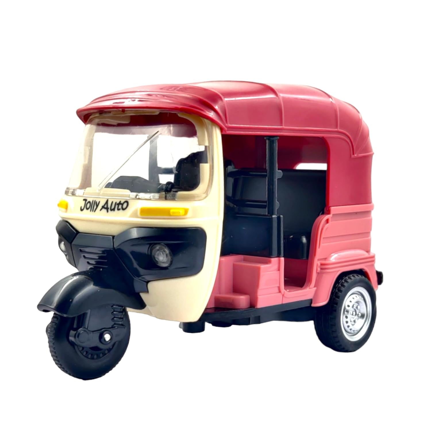 AUTO RICKSHAW TOY, WITH PULL BACK ACTION CITY TRAFFIC VEHICLES PUBLIC TRANSPORT TOY WITH LIGHT AND SOUND FOR AGED 3 4 5 6 BOYS AND GIRLS, KIDS PARTY FAVOURS GIFTS