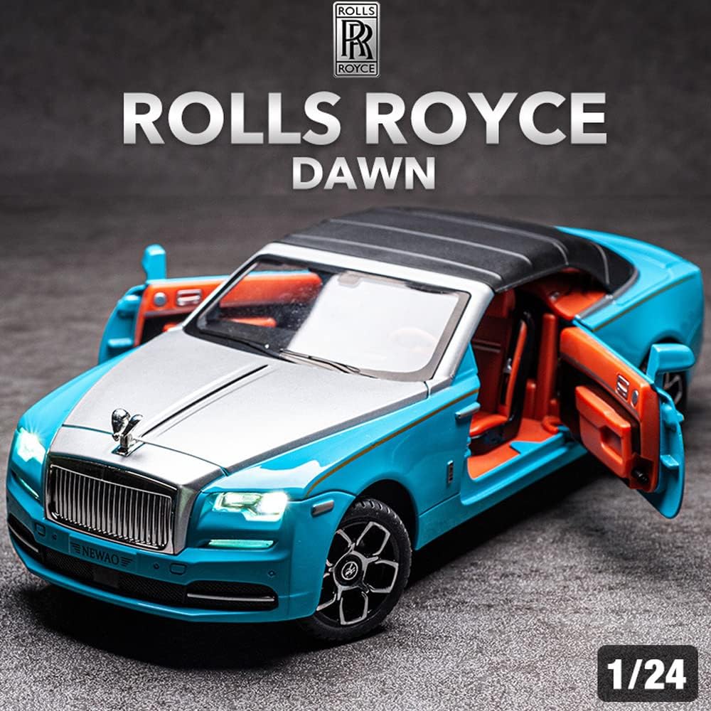 BIG SIZE ROLLS-ROYCE CONVERTIBLE SUPER SPORTS 1:24 DIECAST METAL PULLBACK TOY CAR WITH OPENABLE DOORS & LIGHT, MUSIC BOYS CAR FOR KIDS BEST TOYS GIFTS TOYS FOR KIDS [SIZE:-22.1CM* 8.2CM* 6.2CM]【 MULTICOLOR 】