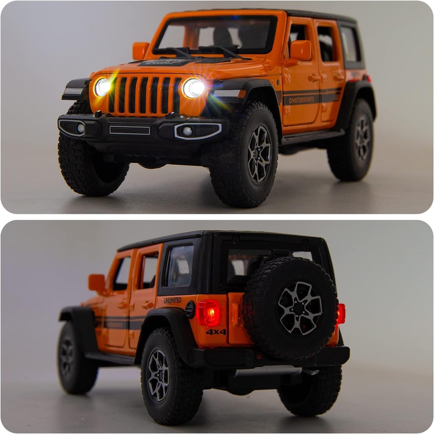 WRANGLER RUBICON THAR JEEP DIECAST METAL PULLBACK TOY CAR WITH OPENABLE DOORS & LIGHT, MUSIC BOYS CAR FOR KIDS BEST TOYS GIFTS TOYS FOR KIDS [SIZE:-17CM*7CM*6.8CM]【 MULTICOLOR 】