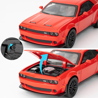 Dodge Challenger Hellcat Scale Model Diecast Metal Car - All Size