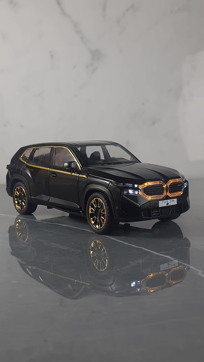 BIG SIZE BMW XM THE 1:24 DIECAST METAL PULLBACK TOY CAR WITH OPENABLE DOORS & LIGHT, MUSIC BOYS CAR FOR KIDS BEST TOYS GIFTS TOYS FOR KIDS [SIZE:-22CM*10.5CM*9CM]【 MULTICOLOR 】