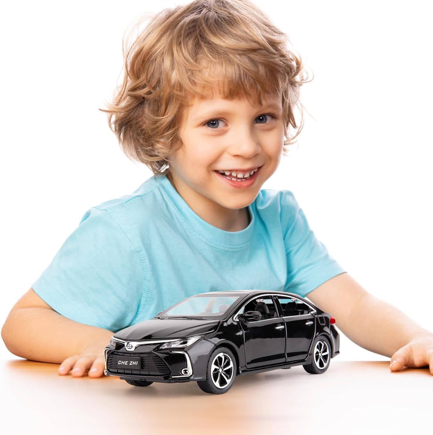 TOYOTA COROLLA 1:32 DIECAST METAL PULLBACK TOY CAR WITH OPENABLE DOORS & LIGHT, MUSIC BOYS CAR FOR KIDS BEST TOYS GIFTS TOYS FOR KIDS [SIZE:-15.4CM*5.9CM*4.5CM]【 MULTICOLOR 】