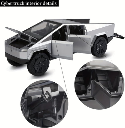 Tesla Cyber Truck Pick-up Trailer Camper Scale Model Diecast Metalcar - All Size