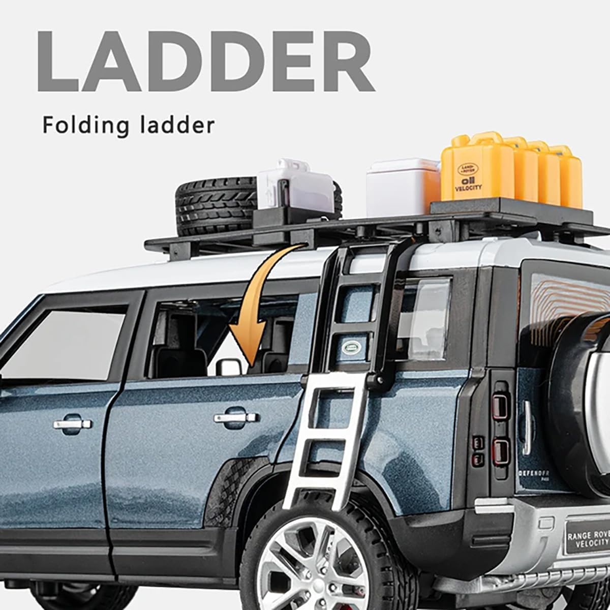 BIG SIZE LAND ROVER DEFENDER VEHICLE 1:24 DIECAST METAL PULLBACK TOY CAR WITH OPENABLE DOORS & LIGHT, MUSIC BOYS CAR FOR KIDS BEST TOYS GIFTS TOYS FOR KIDS [SIZE:-21CM*10CM*9CM]【 MULTICOLOR 】