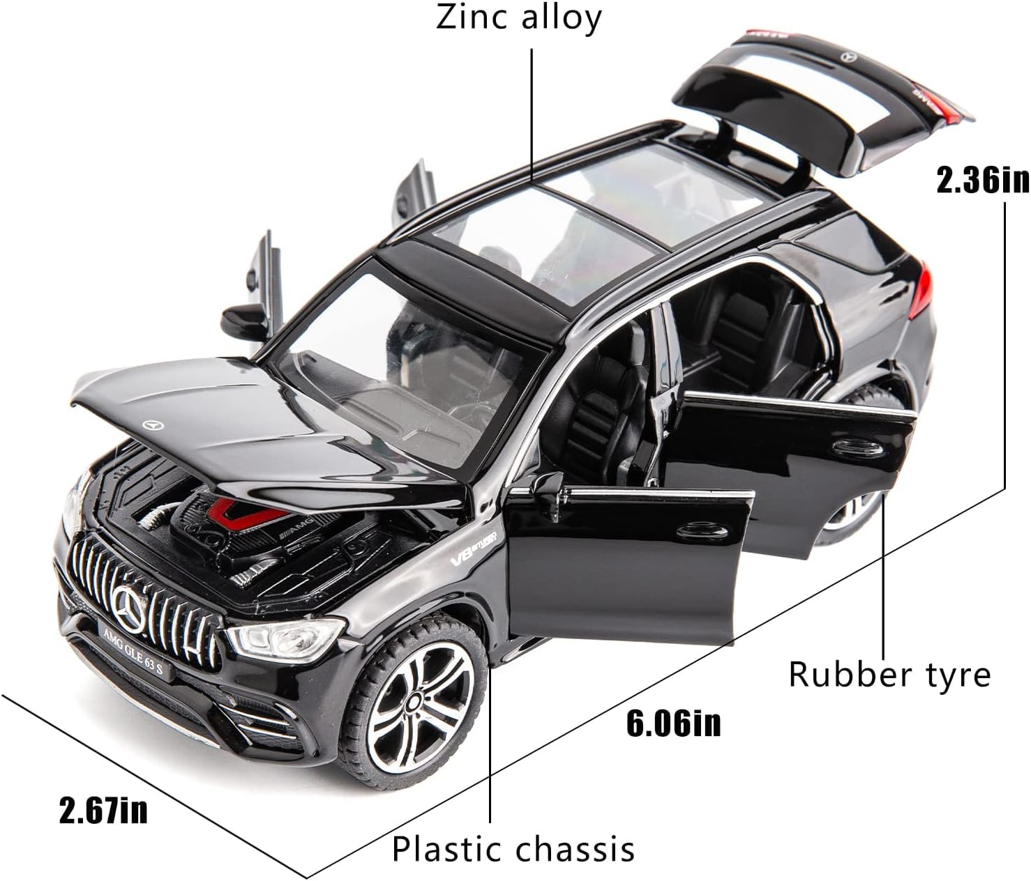 Mercedes Benz Gtr Gle 63s Scale Model Diecast Metalcar - All Size