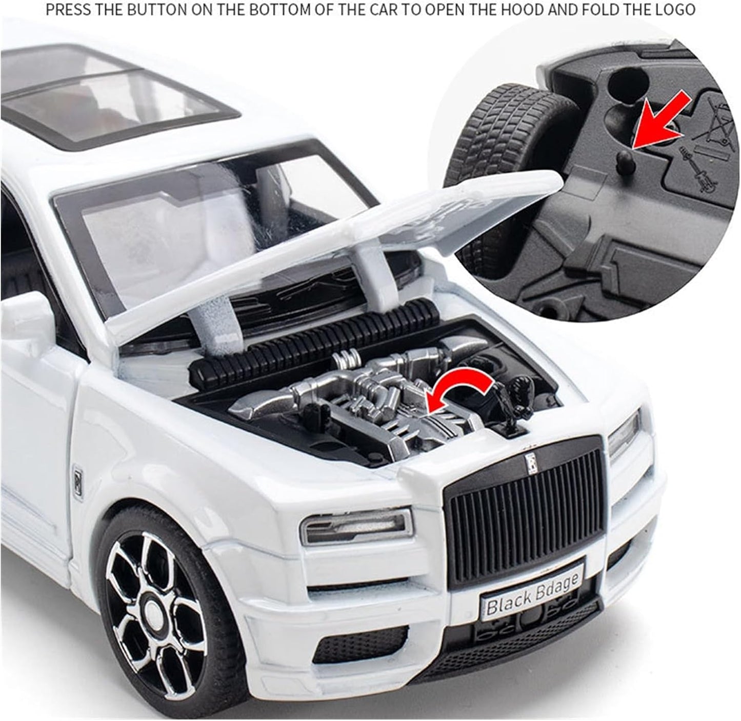Rolls Royce Cullinan Trailer Scale Model Diecast Metalcar - All Size