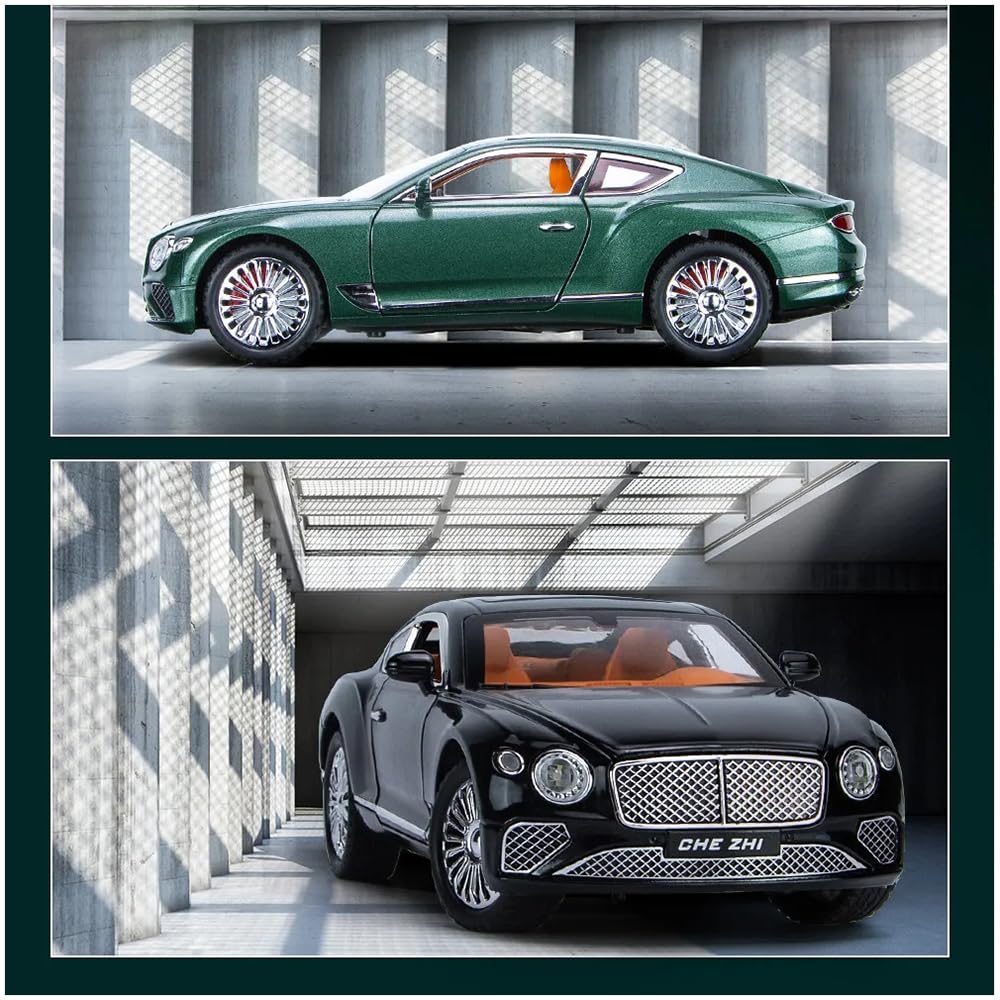 Bentley Continental GT 1:24 Model Car Alloy Diecast Toy Car Collectible Pull Back Toy Vehicles with Sound and Light Door Can Be Opened for Girls Boys Gift [SIZE:-22CM*9CM*7CM]【 MULTICOLOR 】