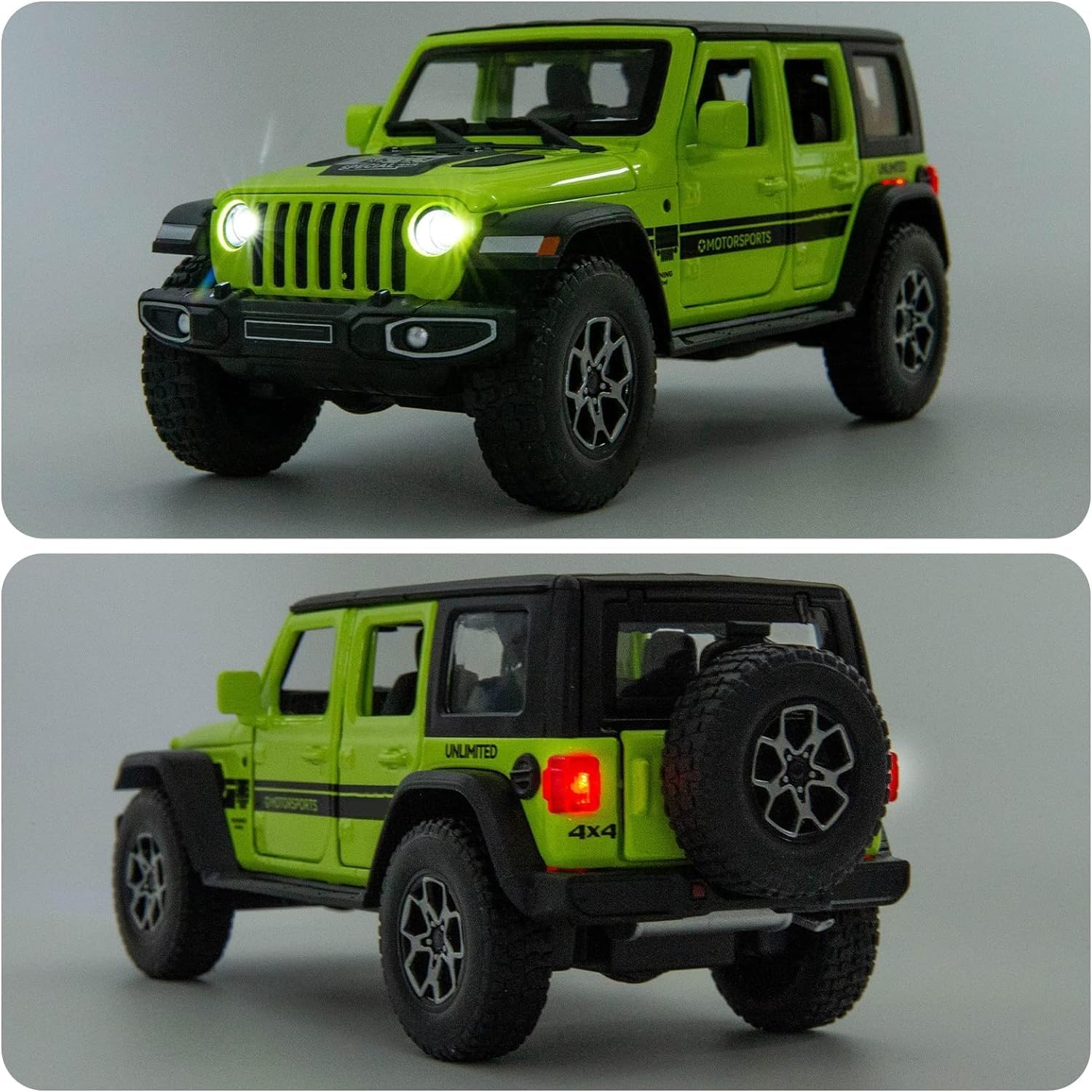 WRANGLER RUBICON THAR JEEP DIECAST METAL PULLBACK TOY CAR WITH OPENABLE DOORS & LIGHT, MUSIC BOYS CAR FOR KIDS BEST TOYS GIFTS TOYS FOR KIDS [SIZE:-17CM*7CM*6.8CM]【 MULTICOLOR 】