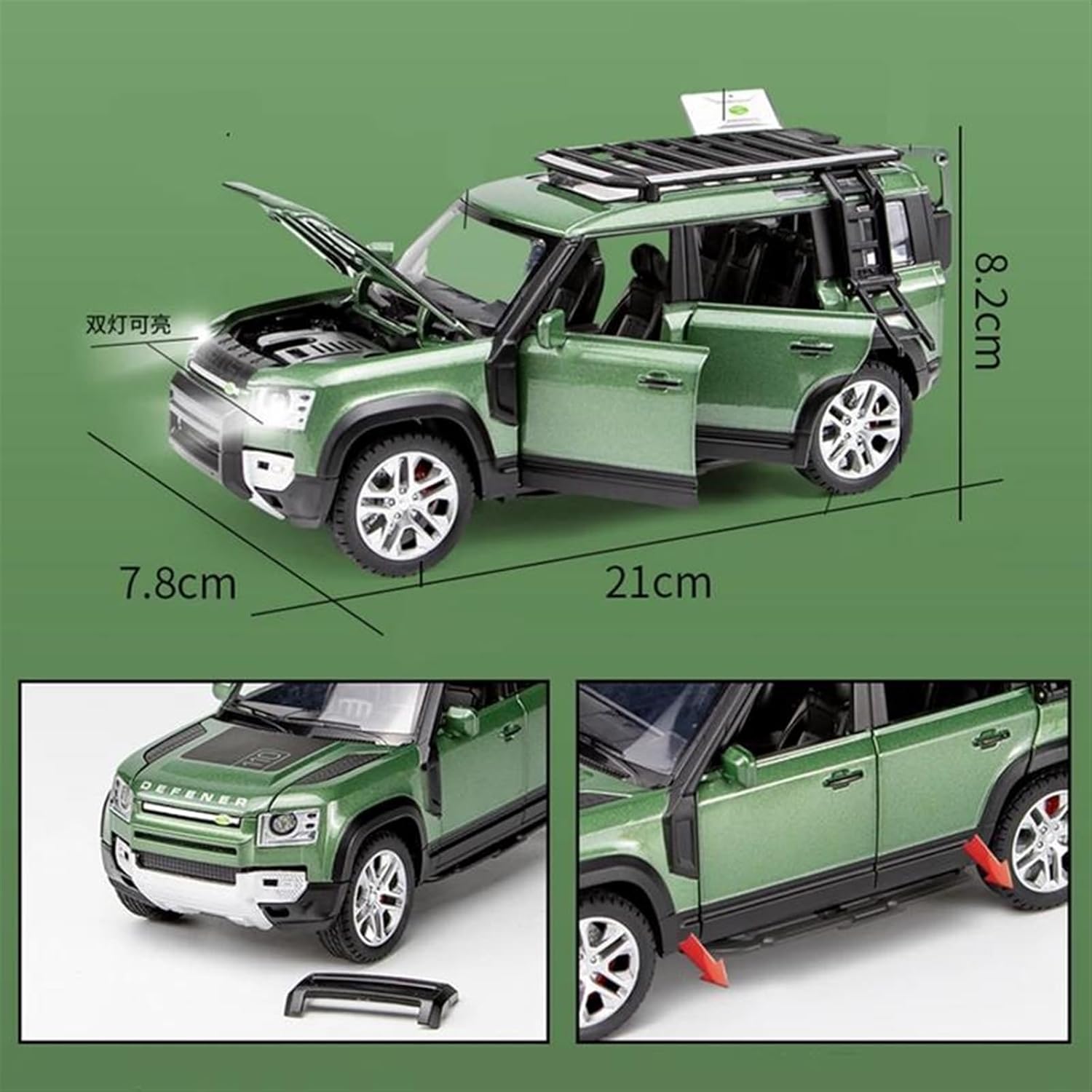 Defender Camping Scale Model Diecast Metalcar - All Size