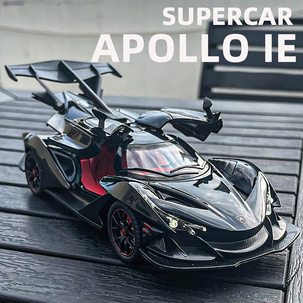 Big 1/24 Apollo IE Toy Car Metal Pull Back Diecast Car with Openable Door and Sound Light, Gifts Toys for Kids [SIZE : 20.5CM* 9CM*7.5CM]【 Multicolor 】