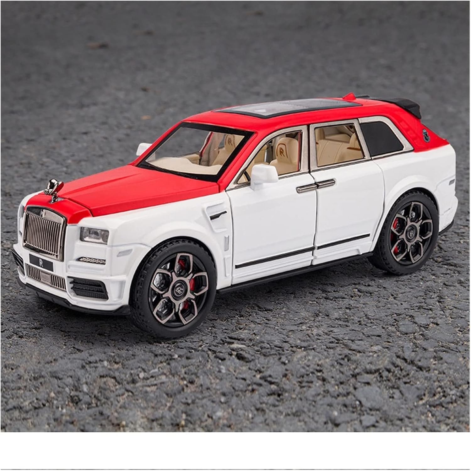 BIG SIZE ROLLS ROYCE CULLINAN 1:24 DIECAST METAL PULLBACK TOY CAR WITH OPENABLE DOORS & LIGHT, MUSIC BOYS CAR FOR KIDS BEST TOYS GIFTS TOYS FOR KIDS [SIZE:-21CM*8.5CM*5.5CM]【 MULTICOLOR 】