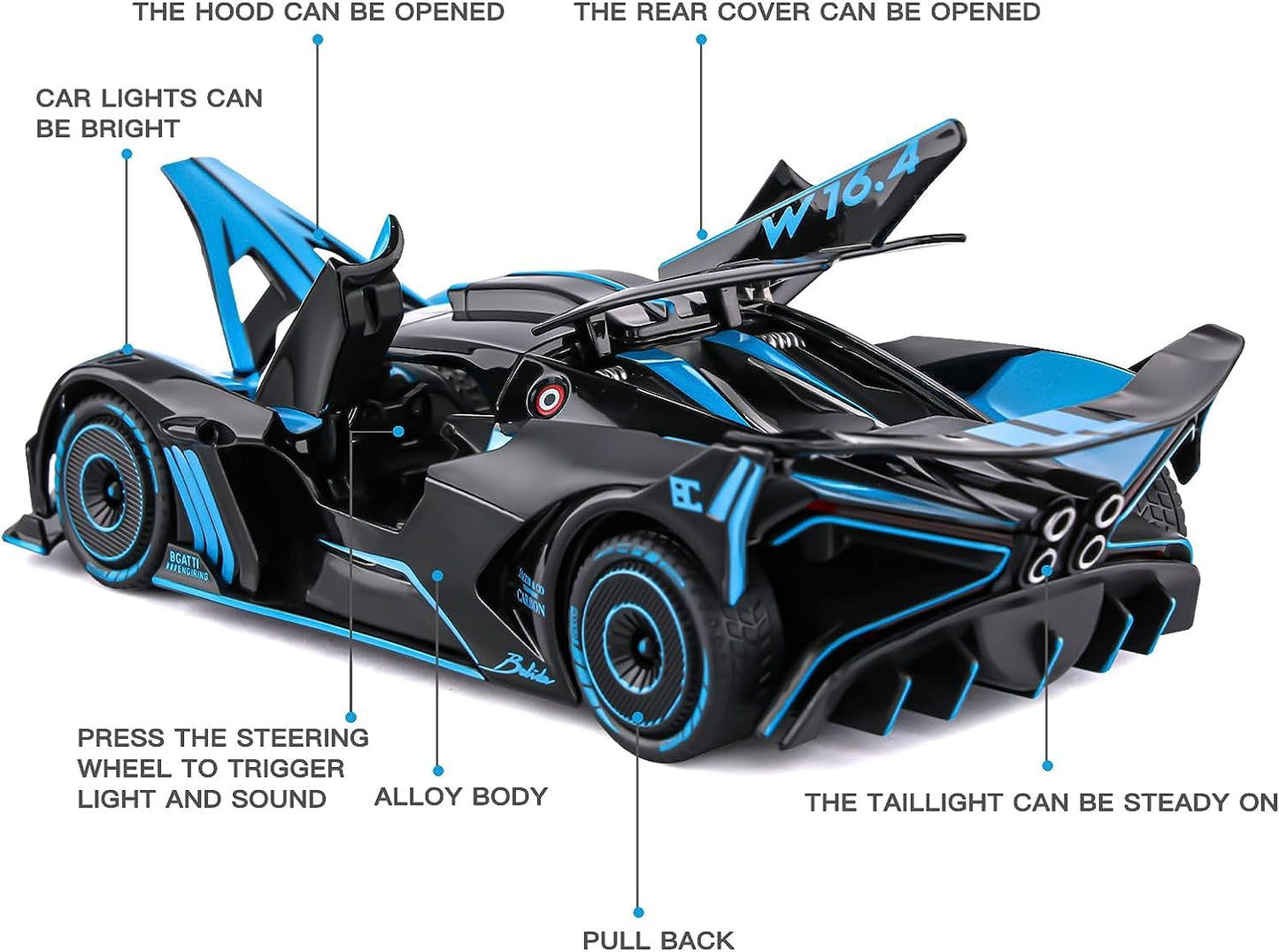 Bugatti Bolide diecast scale model car collectible car - Big Size