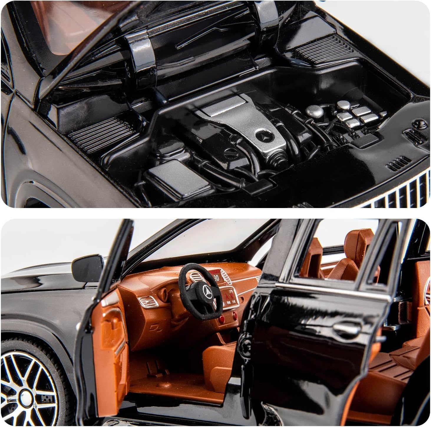 BIG SIZE MERCEDES BENZ GLS63 MAYBACH 1:24 DIECAST METAL PULLBACK TOY CAR WITH OPENABLE DOORS & LIGHT, MUSIC BOYS CAR FOR KIDS BEST TOYS GIFTS TOYS FOR KIDS [SIZE:-21CM*8.5CM*8CM]【 MULTICOLOR 】