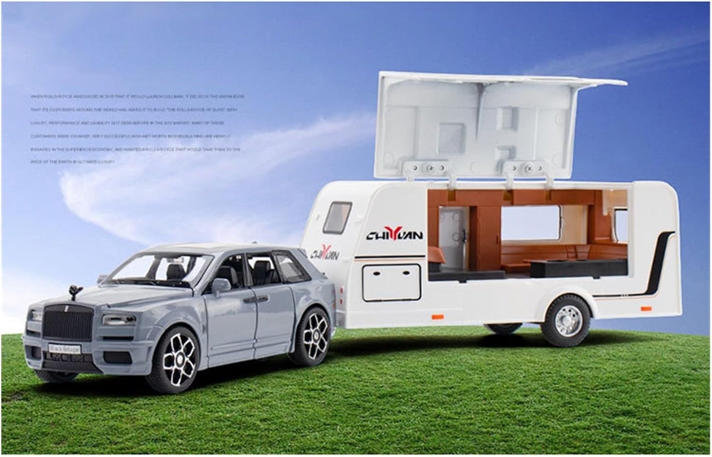 Rolls Royce Cullinan Trailer Scale Model Diecast Metalcar - All Size