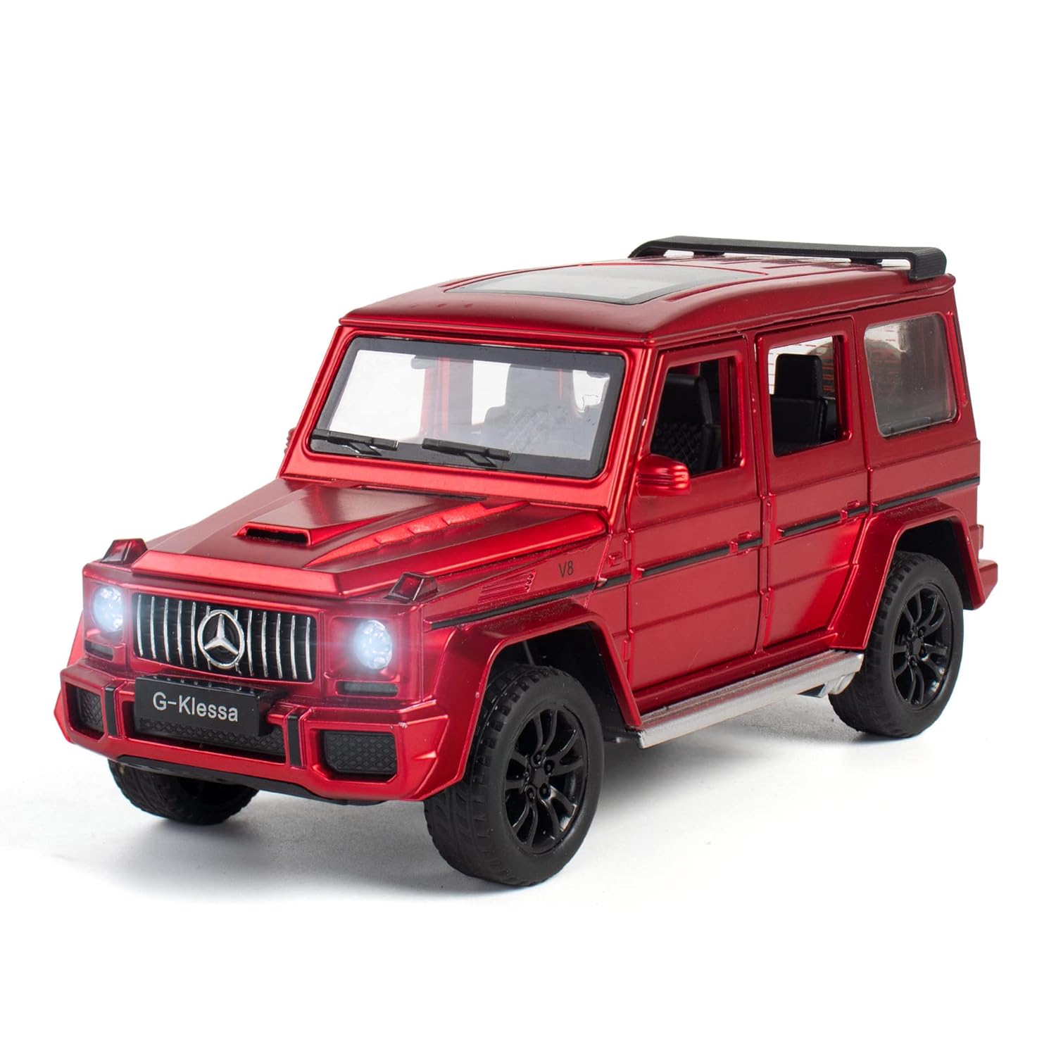 MERCEDES BENZ G-KLESSA G-63 1:32 DIECAST METAL PULLBACK TOY CAR WITH OPENABLE DOORS & LIGHT, MUSIC BOYS CAR FOR KIDS BEST TOYS GIFTS TOYS FOR KIDS [SIZE:-16.5CM*7CM*6.5CM]【 MULTICOLOR 】