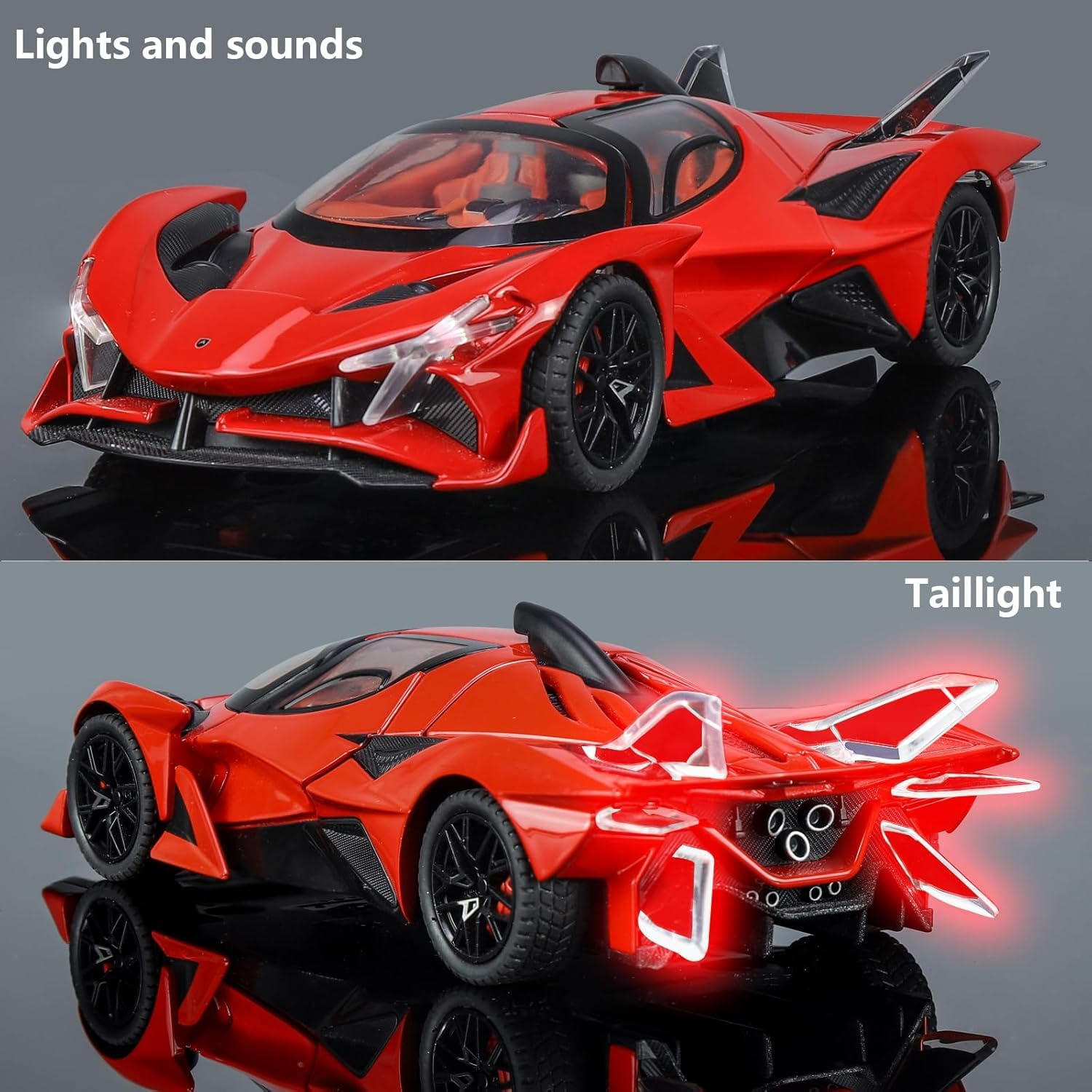 BIG SIZE APOLLO SPORT CAR EXCLUSIVE 1:24 DIECAST METAL PULLBACK TOY CAR WITH OPENABLE DOORS & LIGHT, MUSIC BOYS CAR FOR KIDS BEST TOYS GIFTS TOYS FOR KIDS [SIZE:-22CM*9CM*7CM]【 MULTICOLOR 】