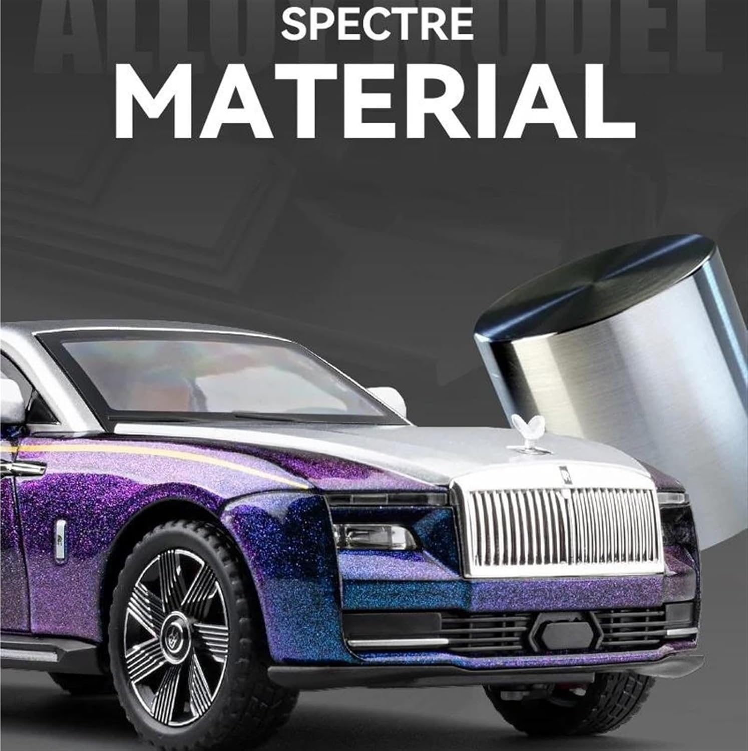 BIG SIZE ROLLS-ROYCE GHOST EWB RESIN 1:24 DIECAST METAL PULLBACK TOY CAR WITH OPENABLE DOORS & LIGHT, MUSIC BOYS CAR FOR KIDS BEST TOYS GIFTS TOYS FOR KIDS [SIZE:-21.7CM*9CM*6.5CM]【 MULTICOLOR 】