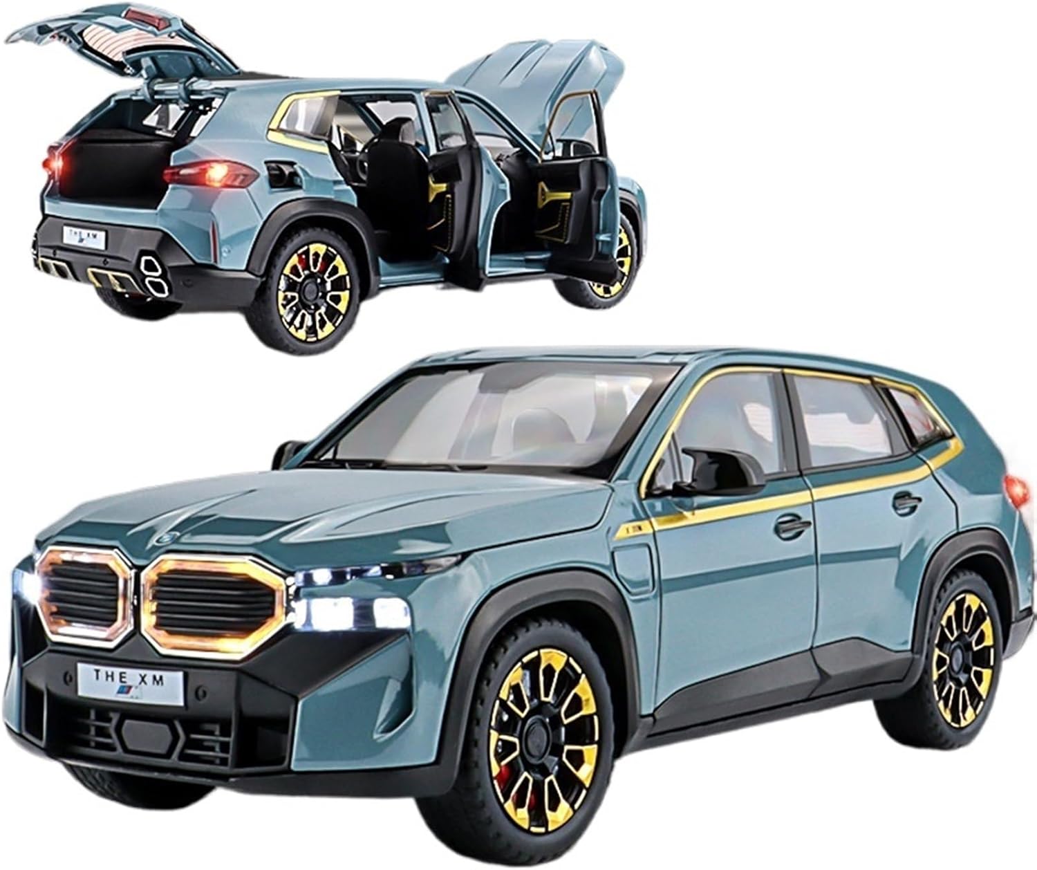 BIG SIZE BMW XM THE 1:24 DIECAST METAL PULLBACK TOY CAR WITH OPENABLE DOORS & LIGHT, MUSIC BOYS CAR FOR KIDS BEST TOYS GIFTS TOYS FOR KIDS [SIZE:-22CM*10.5CM*9CM]【 MULTICOLOR 】