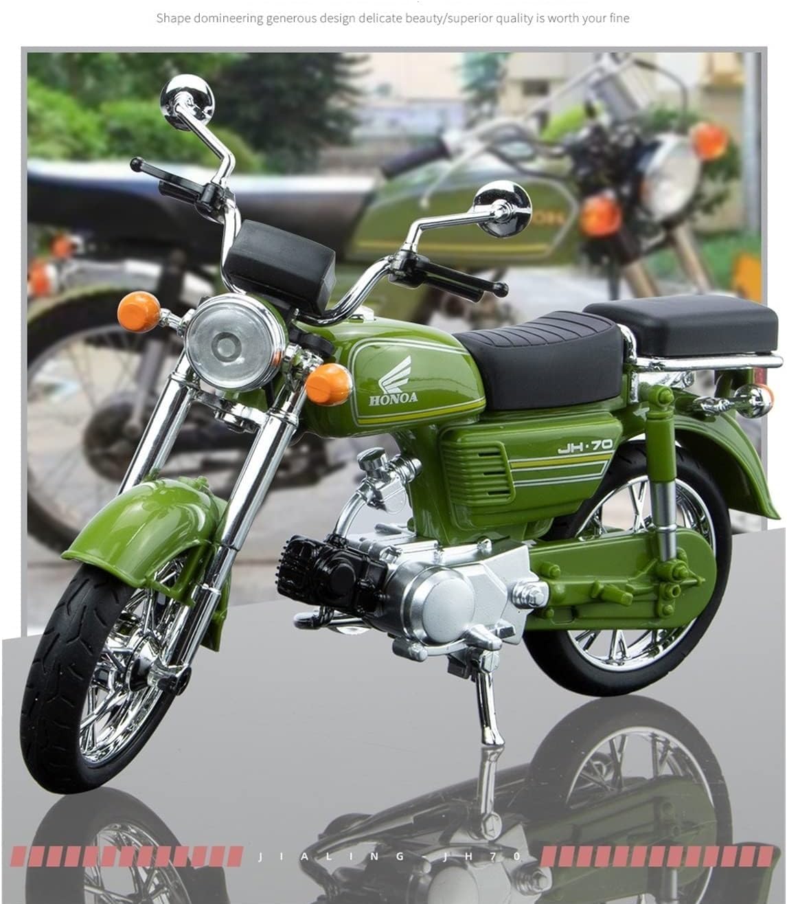 1:12 SIMULATED HONDA JIALING MOTORCYCLE JH70 GIFT MOTORCYCLE MODEL ALLOY TOY MODEL FOR DECORATION MODEL OF MOTORCYCLE [SIZE:-17.5CM*11.5CM*3.3CM]【RANDOM COLOUR】