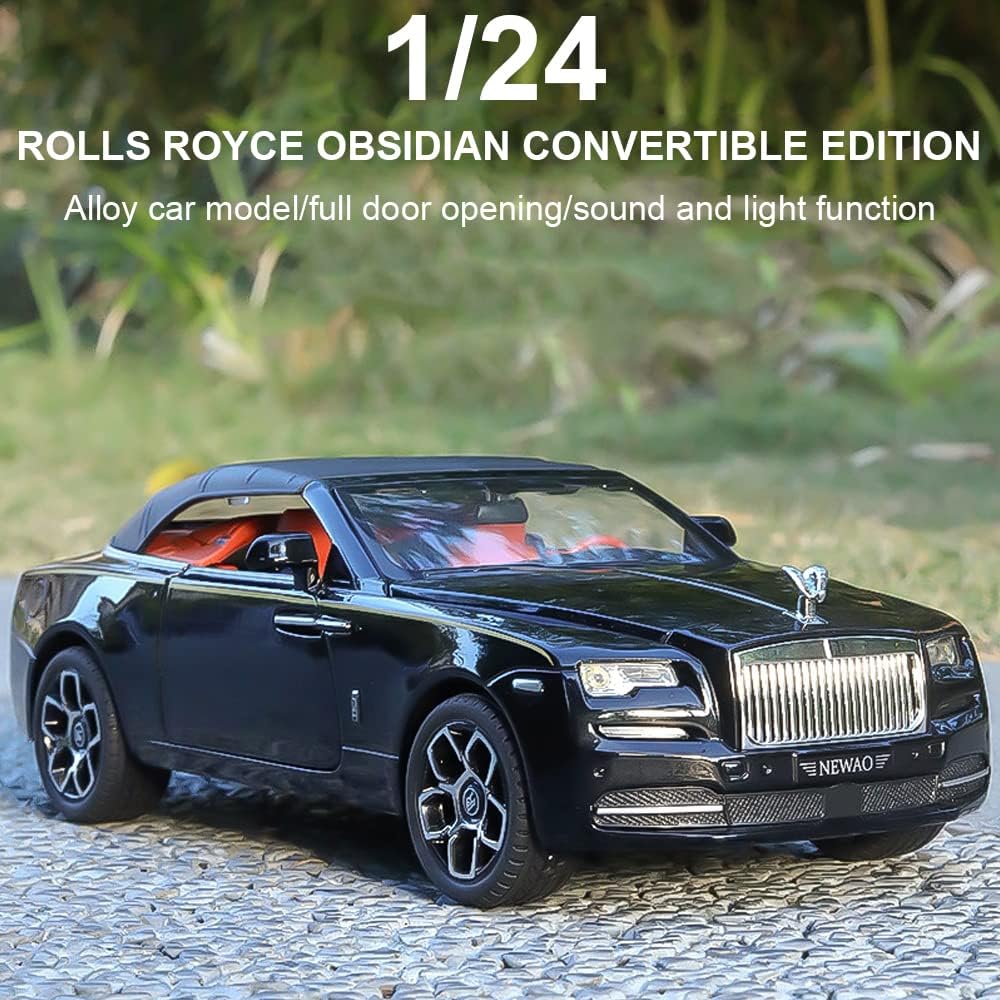 BIG SIZE ROLLS-ROYCE CONVERTIBLE SUPER SPORTS 1:24 DIECAST METAL PULLBACK TOY CAR WITH OPENABLE DOORS & LIGHT, MUSIC BOYS CAR FOR KIDS BEST TOYS GIFTS TOYS FOR KIDS [SIZE:-22.1CM* 8.2CM* 6.2CM]【 MULTICOLOR 】