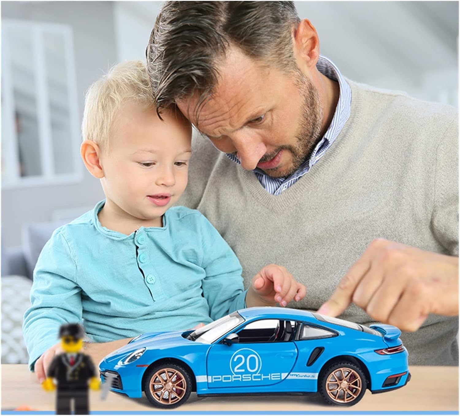 PORSCHE 911 1:32 DIECAST METAL PULLBACK TOY CAR WITH OPENABLE DOORS & LIGHT, MUSIC BOYS CAR FOR KIDS BEST TOYS GIFTS TOYS FOR KIDS [SIZE:-16.3CM*7.5CM*4.6CM]【 MULTICOLOR 】